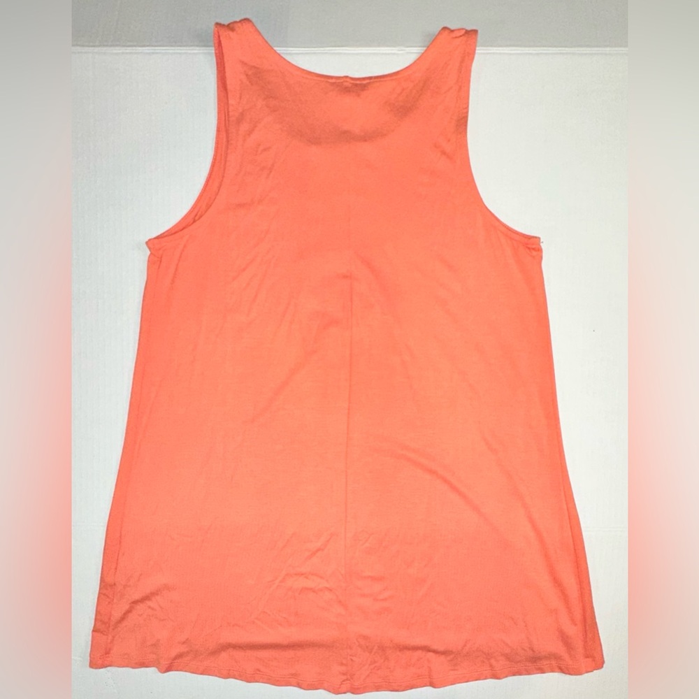 VENUS Women’s Sherbet Orange Tank Top W/ Accent Cleavage Sleeveless Medium - Picture 5 of 6